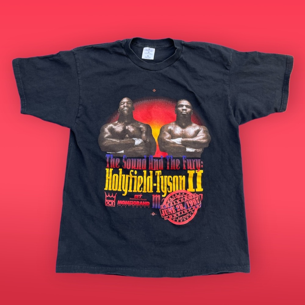 RARE / Vintage Holyfield vs Mine Tyson 2 MISPRINT Tee